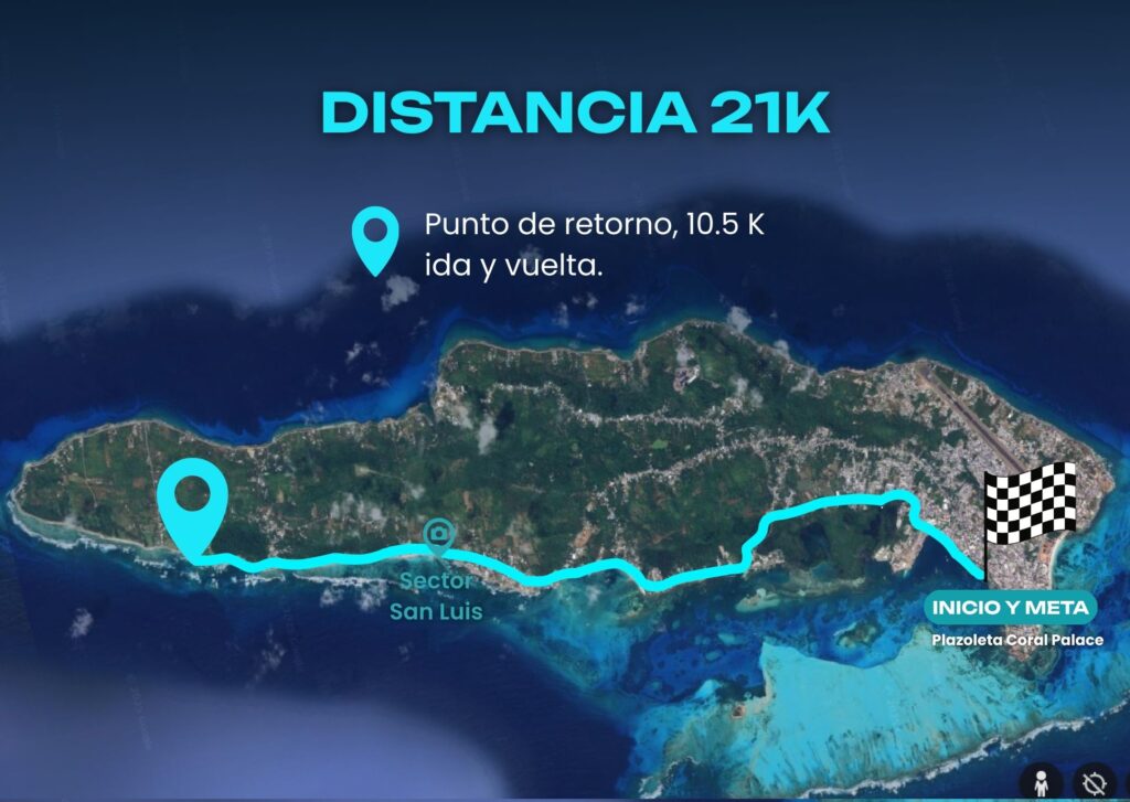 recorrido 21k maraton 7 colores san andres colombia
